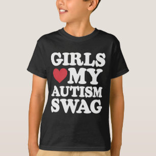 Meisjes houden van mijn autisme zwaaien grappig be t-shirt