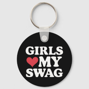 Meisjes houden van mijn swag hart Valentijnsdag Sleutelhanger