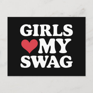 Meisjes houden van mijn Swag Hart Valentijnsdag Uitnodiging Briefkaart