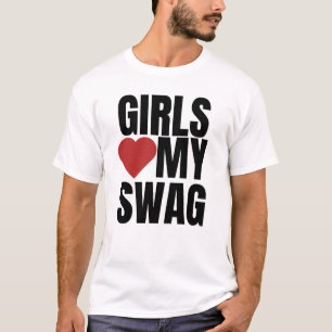 Meisjes houden van mijn zwoegje t-shirt