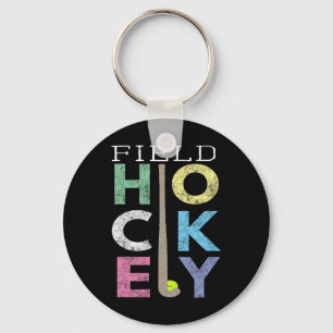 Meisjes houden van veldhockey leuk verjaardagscade sleutelhanger