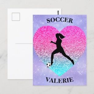 Meisjes houden van voetbal     briefkaart