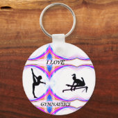 Meisjes "I Love Gymnastics" Button Sleutelhanger (Voorkant)