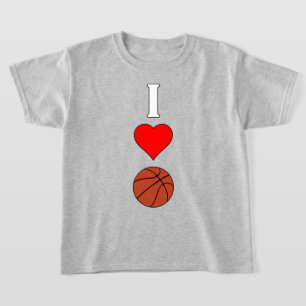 Meisjes I Love/Heart Basketball Basketball Player T-shirt
