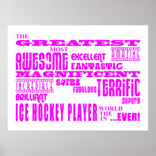 Meisjes Ice Hockey: Roze hoogste ijshockeyspeler Poster