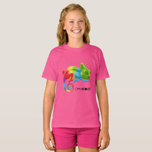 Meisjes Ik Ben Uniek Kameleon T-Shirt - Levendige 