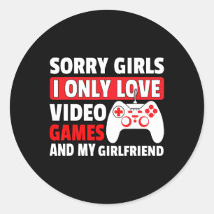 Meisjes Ik hou alleen van videogames en mijn Vrien Ronde Sticker