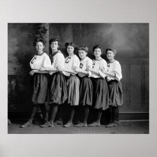 Meisjes in Bloomers, begin jaren 1900 Poster