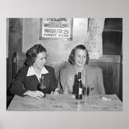Meisjes in de bar, 1940.  foto poster (Voorkant)