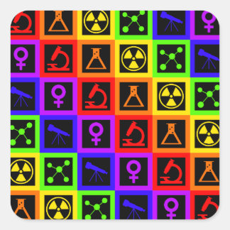 Meisjes in de wetenschap vierkante sticker