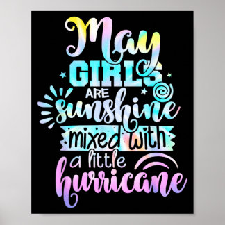 Meisjes in mei zijn zonneschijn met een beetje poster