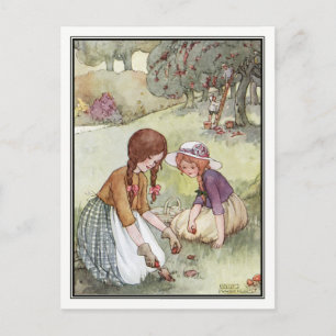  meisjes in Orchard door Anne Anderson Briefkaart