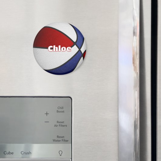 Meisjes Jongens Basketbal Rood Wit Blauw Team kleu Magneet (Insitu (Koelkast))