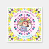 Meisjes Jongens Gelukkige Verjaardagsster Custom A Servet (Voorkant)