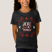 Meisjes Joy aan de Wereld Kerstmis Zwarte T-shirt (Voorkant)