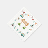 Meisjes kamperen avontuur sluimer verjaardagsfeest servet (Hoek)