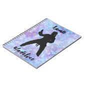 Meisjes Karate Blue Paars gepersonaliseerd Notitieboek (Linkerzijde)