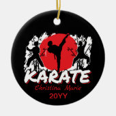 Meisjes Karate - Patriottisch Japan Japans Thema C Keramisch Ornament (Voorkant)