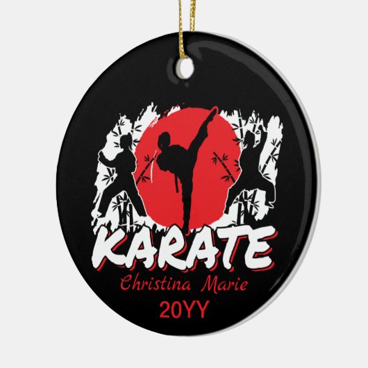 Meisjes Karate - Patriottisch Japan Japans Thema C Keramisch Ornament (Links)