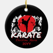 Meisjes Karate - Patriottisch Japan Japans Thema C Keramisch Ornament (Achterkant)