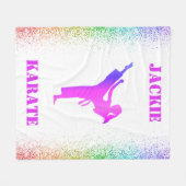 Meisjes Karate Rainbow speckles Fleece Blanket Deken (Voorkant (Horizontaal))