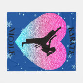 Meisjes Karate Snowflake Fleece Blanket Deken (Voorkant (Horizontaal))