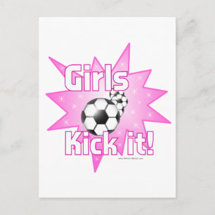 Meisjes Kick het Briefkaart