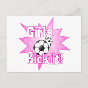 Meisjes Kick het Briefkaart