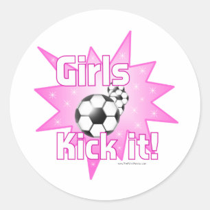 Meisjes Kick het Ronde Sticker