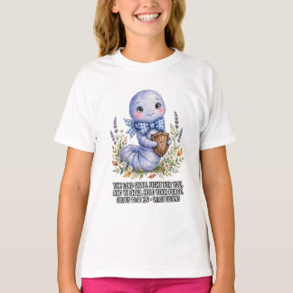 Meisjes-KJV Bijbel-Exodus 14:14 Worm Shirt