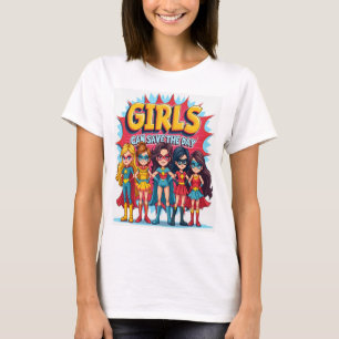 Meisjes kunnen de dag redden - empowerment en vet t-shirt
