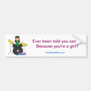 Meisjes kunnen niet wat? ColorizeME Aangepast ontw Bumpersticker