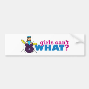 Meisjes kunnen niet wat? ColorizeME Aangepast ontw Bumpersticker