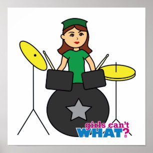 Meisjes kunnen niet wat? ColorizeME Aangepast ontw Poster