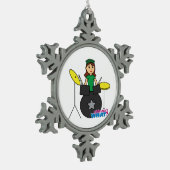 Meisjes kunnen niet wat? ColorizeME Aangepast ontw Tin Sneeuwvlok Ornament (Links)