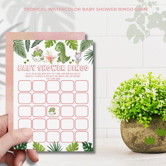 Meisjes kunnen ook brullen!" Baby shower bingo act Kaart