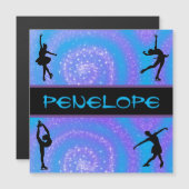 Meisjes kunstschaatsen gepersonaliseerde magnetisc (Voorkant / Achterkant)