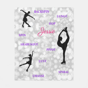 Meisjes Kunstschaatsen Typografie Snowflake Fleece Deken