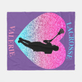 Meisjes Lacrosse Fleece Blanket (Voorkant (Horizontaal))