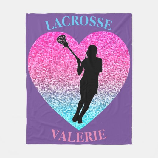 Meisjes Lacrosse Fleece Blanket Deken (Voorkant)