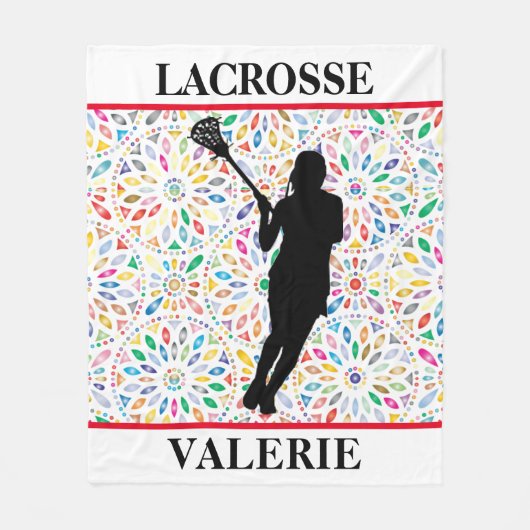 Meisjes Lacrosse Fleece Blanket Deken (Voorkant)