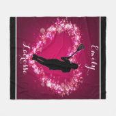 Meisjes Lacrosse Floating Hearts Fleece Deken (Voorkant (Horizontaal))
