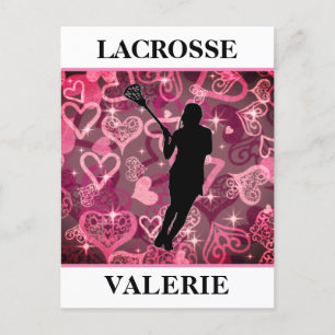 Meisjes Lacrosse Floating Roos Hearts Briefkaart