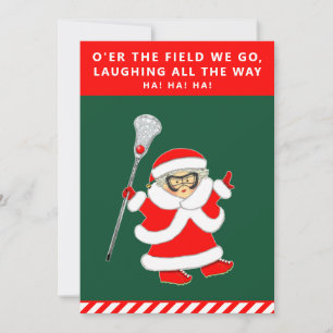 Meisjes Lacrosse Kerstkaarten Feestdagenkaart