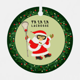 Meisjes Lacrosse Kerstmis 2024 Metalen Ornament