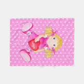 Meisjes lap pop naam bloem polka dot deken (Voorkant (Horizontaal))