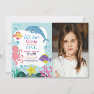 Meisjes Laten we vijf 5e Roze Dolfijn Zee Foto dui Kaart