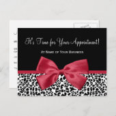 Meisjes Leopard Salon Benoeming Herinneringen Rode Briefkaart (Voorkant / Achterkant)