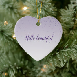 Meisjes Lila Paarse Confetti Glam Ombre Keramisch Ornament