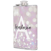 Meisjes Lila Shimmer Glitter Sparkles Monogram Heupfles (Links)